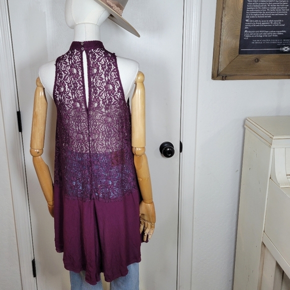 Free People Oversized Tank Dress Purple Sleeveless Mini Relaxed Fit Size XS - Picture 7 of 11